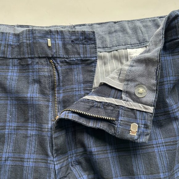 Banana republic Men's plaid shorts in navy blue and black size 32 - Picture 4 of 12